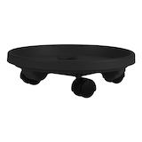 Bloem Round Plant Stand Caddy with Wheels, 12-in, Black Front_Elevated