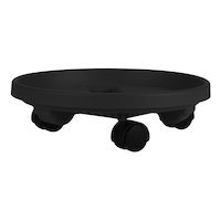 Bloem Round Plant Stand Caddy with Wheels, 12-in, Black Front_Elevated