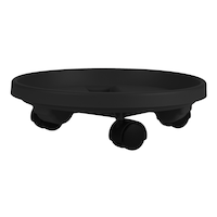 Bloem Round Plant Stand Caddy with Wheels, 12-in, Black
