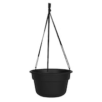 Bloem Dura Cotta Hanging Round Basket Planter, 12.5-in W x 6.75-in H x 12.5-in D, Assorted Colours