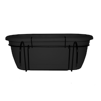 Bloem Lucca Self Watering Plastic Oval Balcony Window Box Planter, 18-in, Assorted Colours Front_Elevated