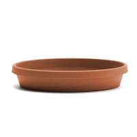 Bloem Terra Plastic Round Plant Saucer Tray, Assorted Sizes, Terra Cotta