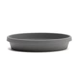 Bloem Terra Plastic Round Plant Saucer Tray, Assorted Sizes, Charcoal Front_Elevated