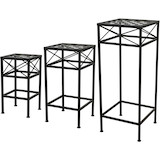 Panacea Square Tall Metal Nested Plant Stands, 3-pc, Black Composite_or_Mixed