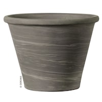 Jardinière ronde en terre cuite Duo, 100 % naturel, tailles variées, gris Front_Elevated