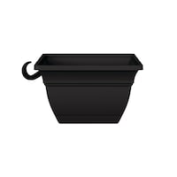 Planters' Pride Eclipse Hanging Plastic Basket Round Planter with Saucer Tray, Assorted Sizes Front_Elevated