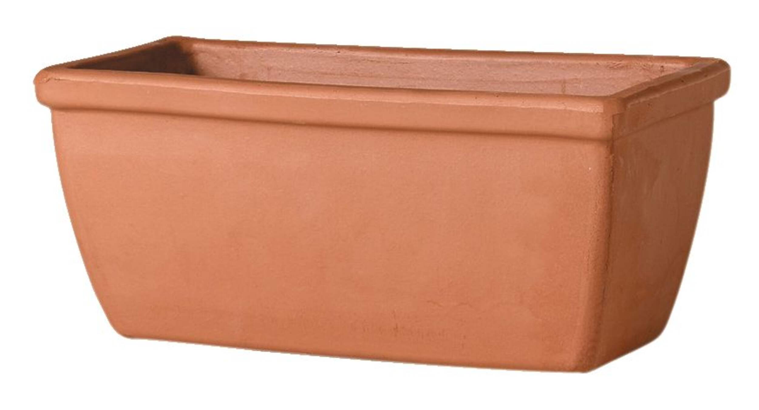 Modus Clay Terra Cotta Rectangular Window Box Planter, 100% Natural Front_Three_Fourths_Angled_Left