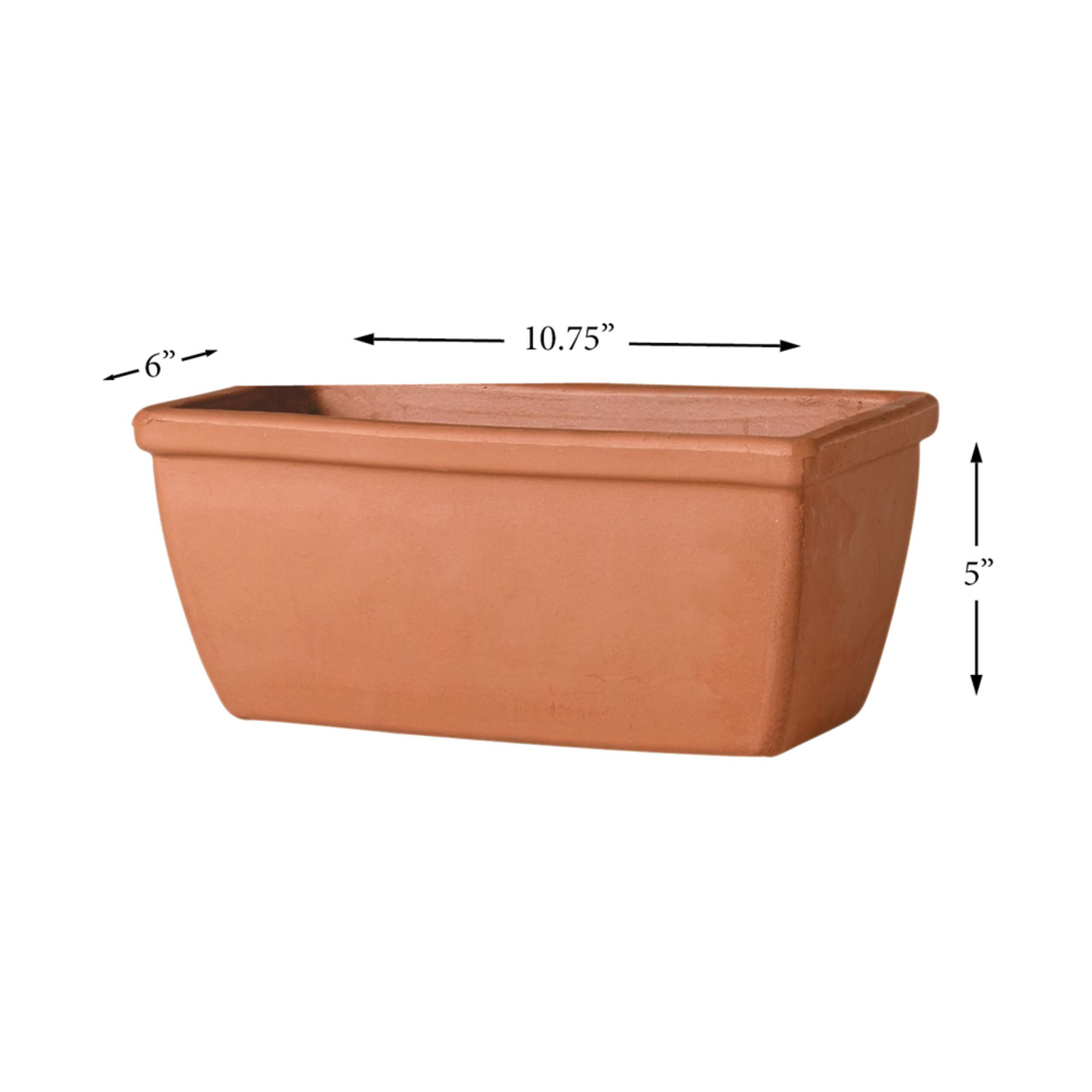 Modus Clay Terra Cotta Rectangular Window Box Planter, 100 Natural