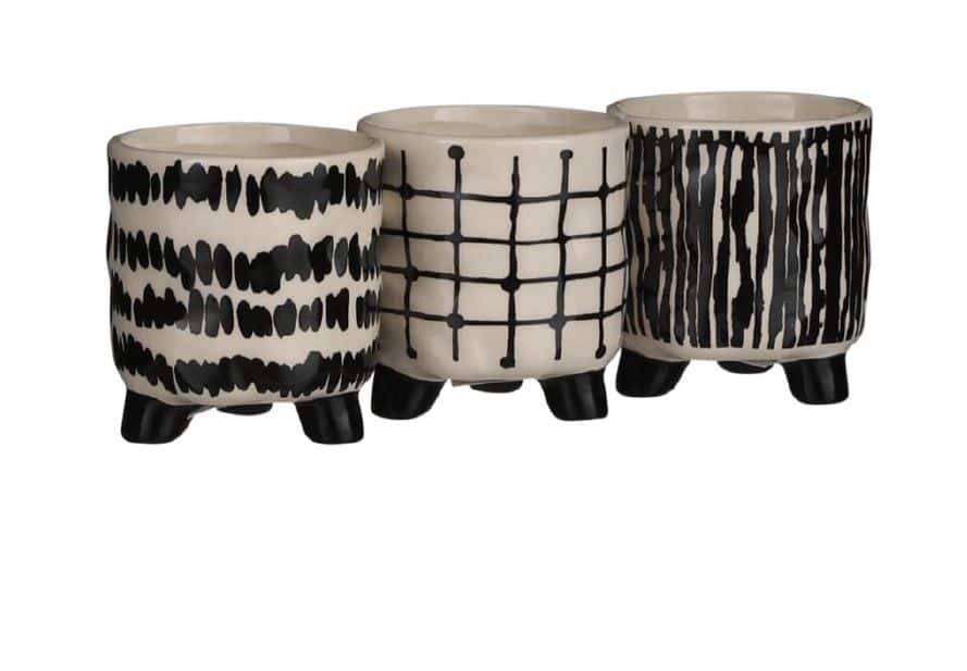 Ceramic Planter Pots, Assorted, 3-in, Black/White | Canadian Tire