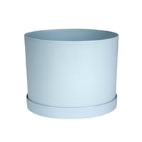 Bloem Mathers Resin Round Planter with Saucer Tray, Assorted Sizes & Colours Front_Elevated