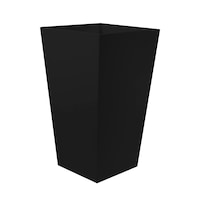 Bloem Finley Self-Watering Plastic Square Planter, Recycled Material, Assorted Sizes, Black Front_Three_Fourths_Angled_Left