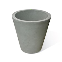 Algreen Products Self Watering Crete Round Planter, Concrete Texture, Assorted Sizes, Grey Front_Elevated