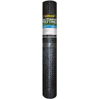 Quest Black Mesh Flexible All Purpose Netting, UV-Resistant, 4 x 50-ft