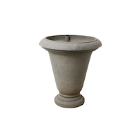 Algreen Crete Urn Self-Watering Decorative Patio Porch Round Planter, 22-in W x 25-in H, Grey Front_Elevated