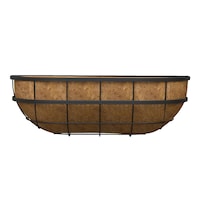 Jardinière carrée pour fenêtre champêtre moderne Panacea avec doublure en coco, 24 po Front_Flat