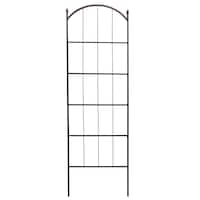 Panacea Modern Farmhouse Arched Metal Trellis, 75-in, Black Front_Flat