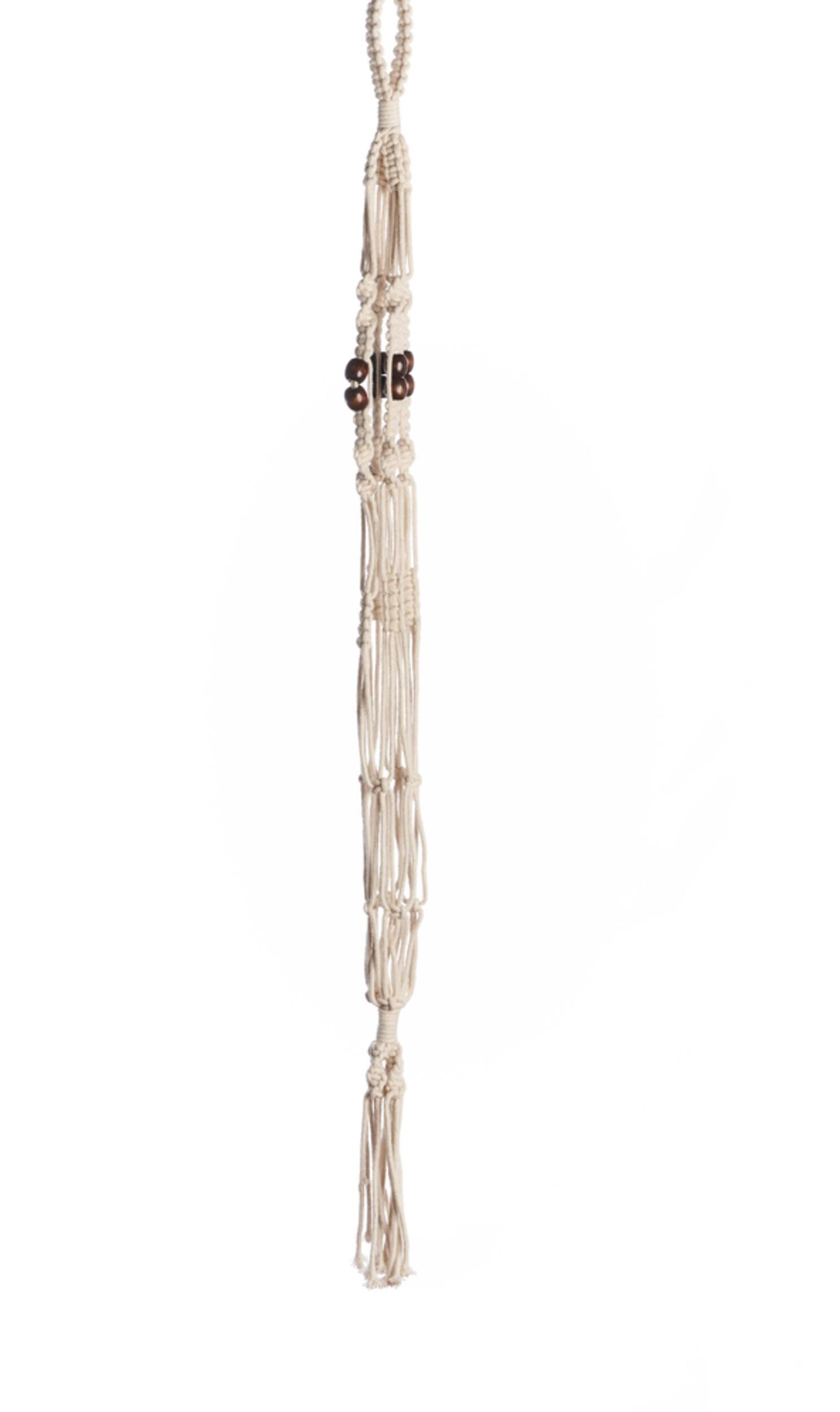 Support pour plante en coton tissé perlé Primitive Planters, brun, 42 po Front_Flat