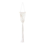 Petite jardinière murale en macramé Primitive Planters, blanc antique Front_Elevated