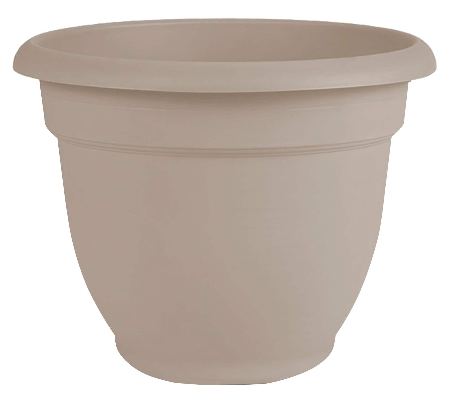 Bloem Lucca 8.8 in. H X 11 in. D Resin Planter Charcoal Gray