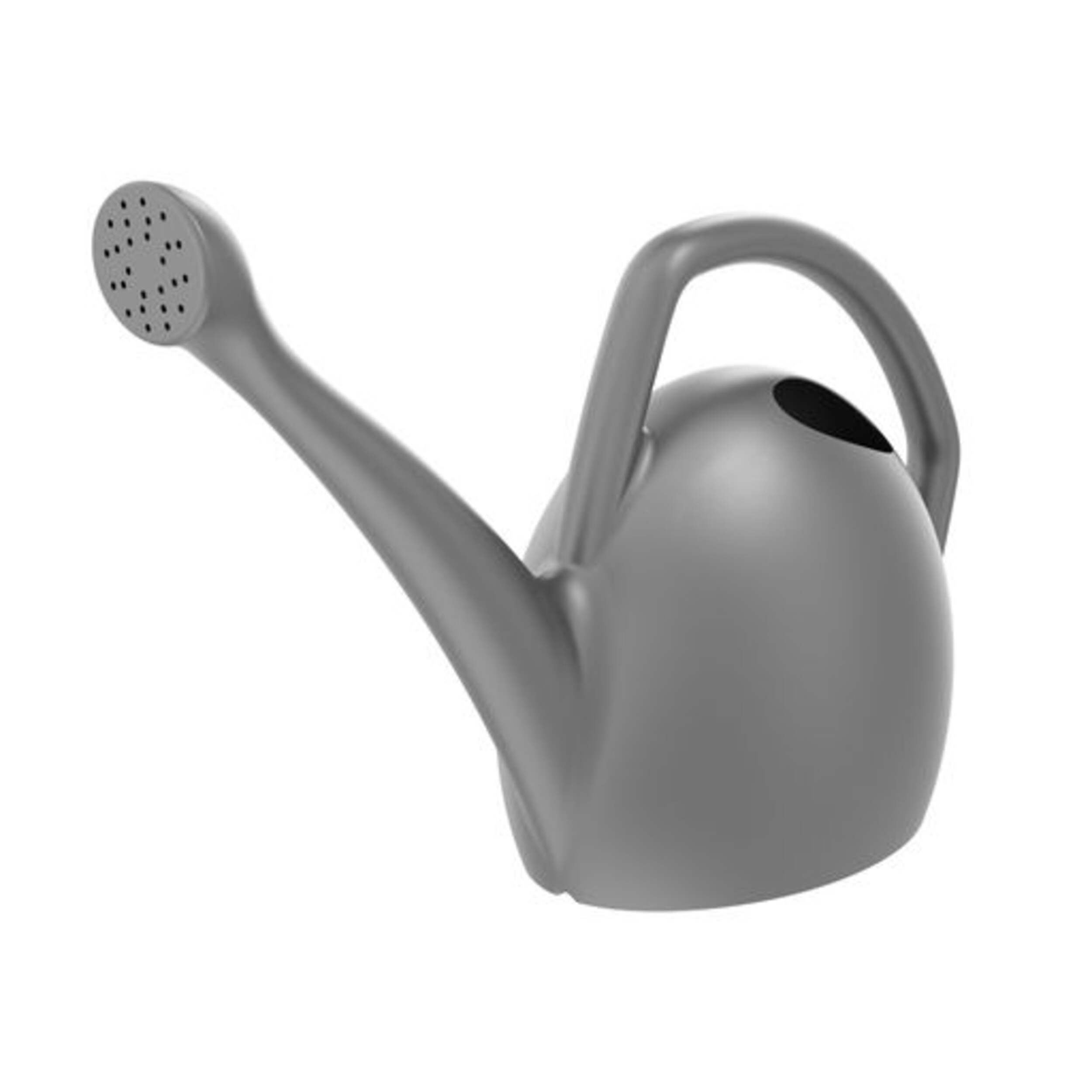 Bloem Rhino Lightweight Plastic Watering Can, 7.5-L, Grey Front_Three_Fourths_Angled_Left