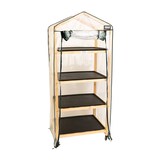 Panacea Urban Gardener Cedar Wood Portable Greenhouse Front_Angled_Right