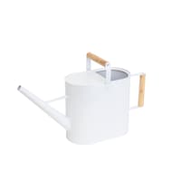 Panacea Nordic Habitat Wood Finish Watering Can, White, 2-Gal Front_Three_Fourths_Angled_Left