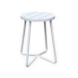 Panacea Nordic Habitat Round Plant Stand, White, 20-in Front_Angled_Right
