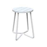 Panacea Nordic Habitat Round Plant Stand, White, 20-in Front_Angled_Right