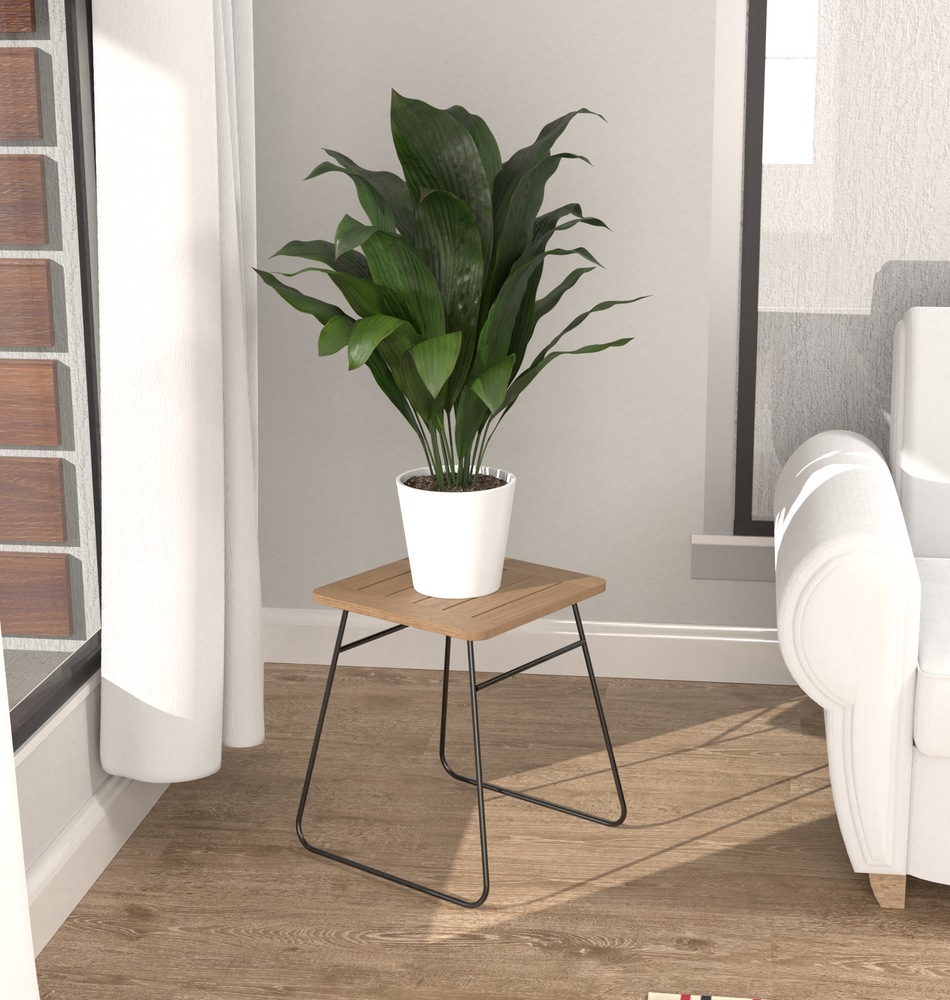 Panacea Square Teak Eucalyptus Wood Plant Stand, 20in Canadian Tire