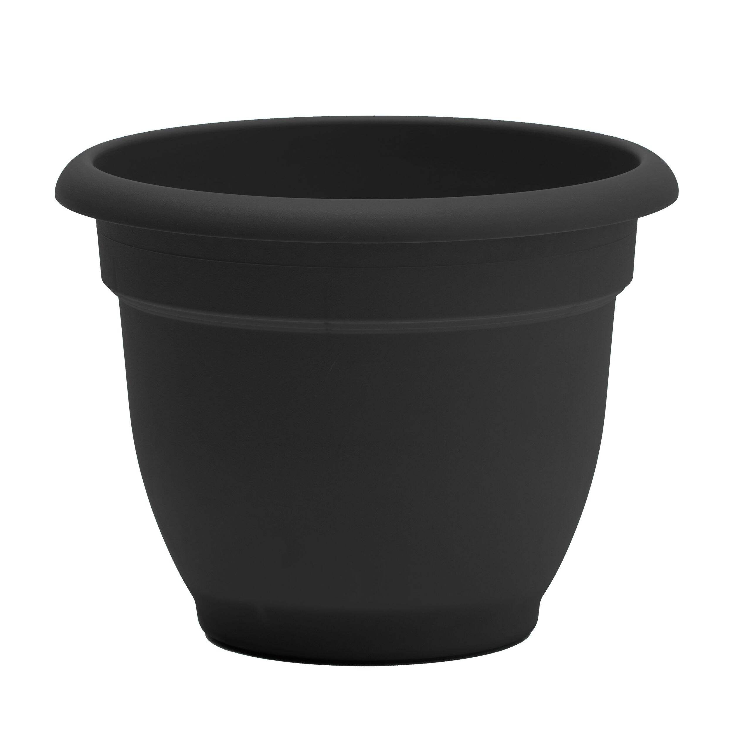 Bloem Self Watering Plastic Planter, 12-in, Black Front_Elevated