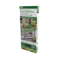 Jardin plateforme surélevé en acier Panacea, vert, 36 x 18,5 x 30 po Front_Angled_Left