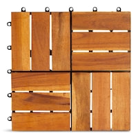 Technoflex Acacia Light Wood Lay & Click Deck Tiles, 10-pk