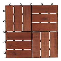 Technoflex Acacia Dark Wood Lay & Click Deck Tiles, 10-pk