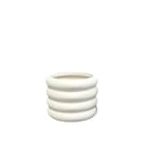 Wave Ripple Indoor Decorative Planter, 6-in, White Front_Elevated