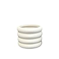Wave Ripple Indoor Decorative Planter, 8-in, White Front_Elevated