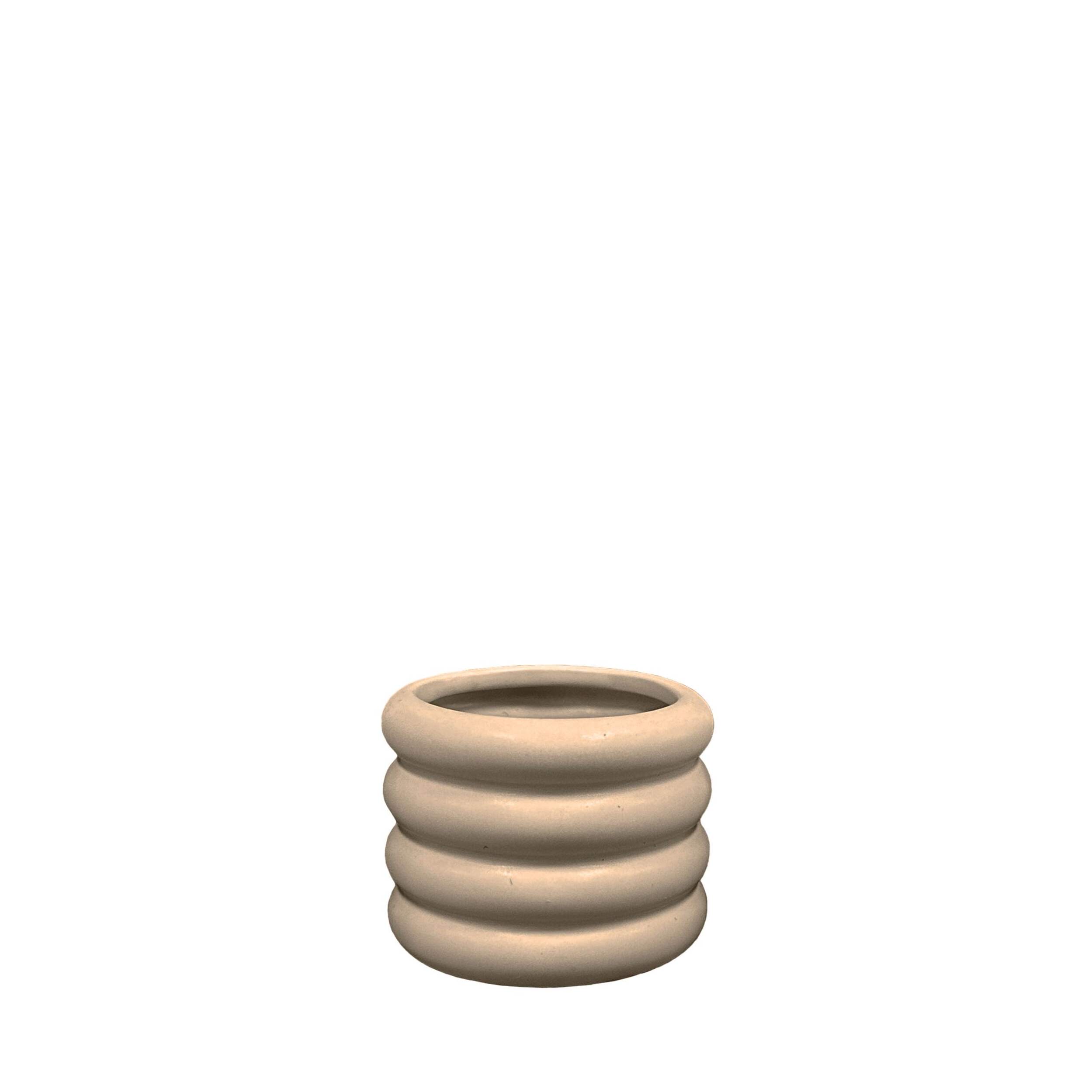 Jardinière décorative d'intérieur ondulée, 4 po, beige chaleureux Front_Elevated