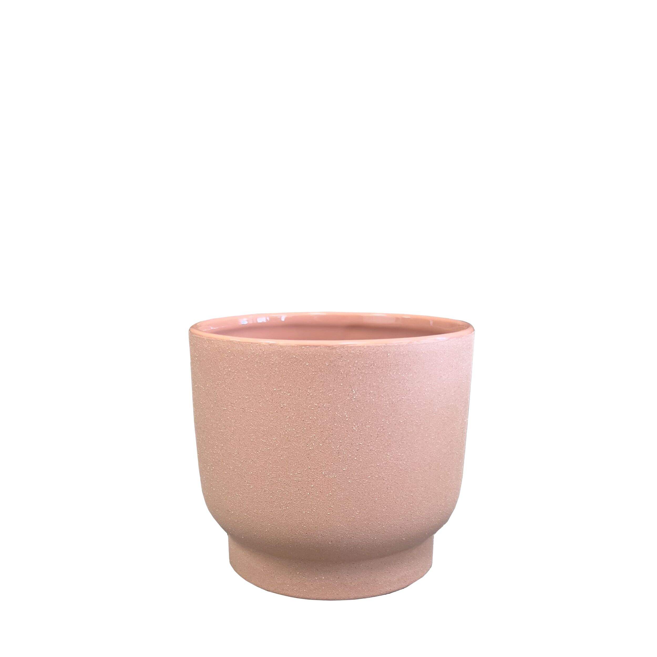 Palma Planter Ceramic Indoor Decorative Planter, 4-in, Rose Front_Elevated