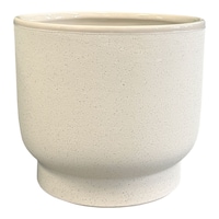 Palma Planter Ceramic Indoor Decorative Planter, 4-in, Speckle White Front_Elevated