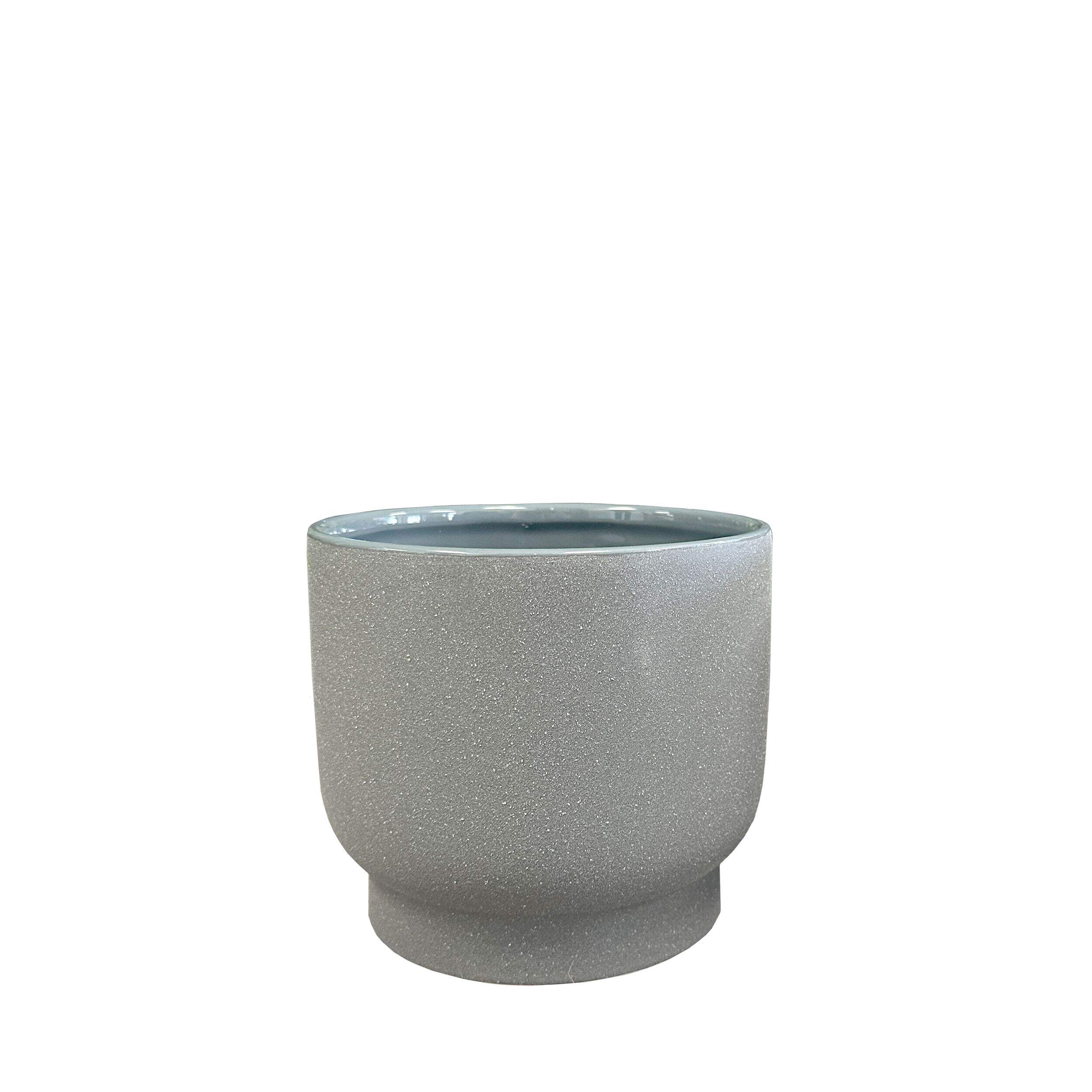 Palma Planter Ceramic Indoor Decorative Planter, 6-in, Navy Front_Elevated