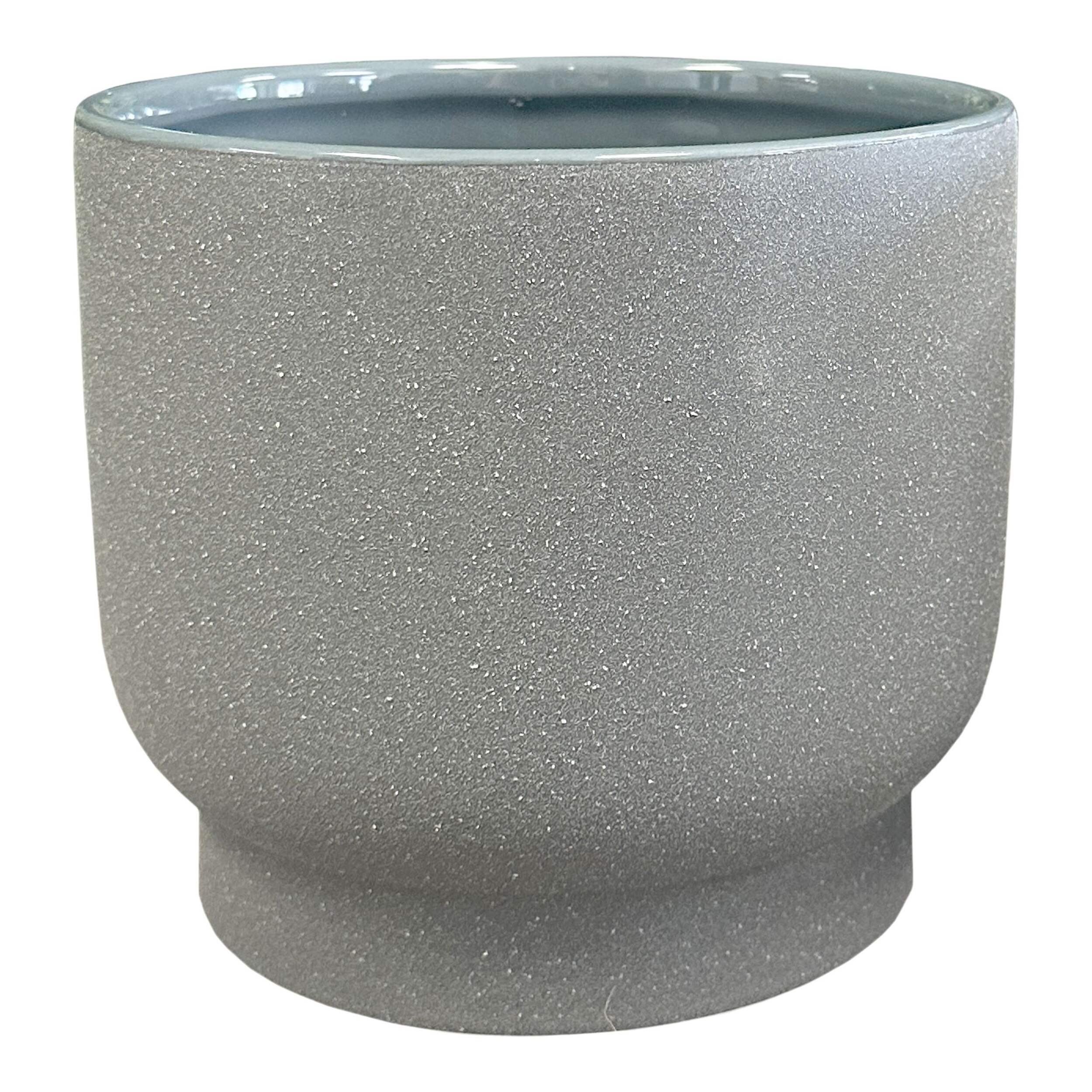 Palma Planter Ceramic Indoor Decorative Planter, 8-in, Navy Front_Elevated