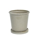Modus Lifestyle Vienne Glazed Terracotta Clay Planter With Saucer, Taupe Front_Elevated