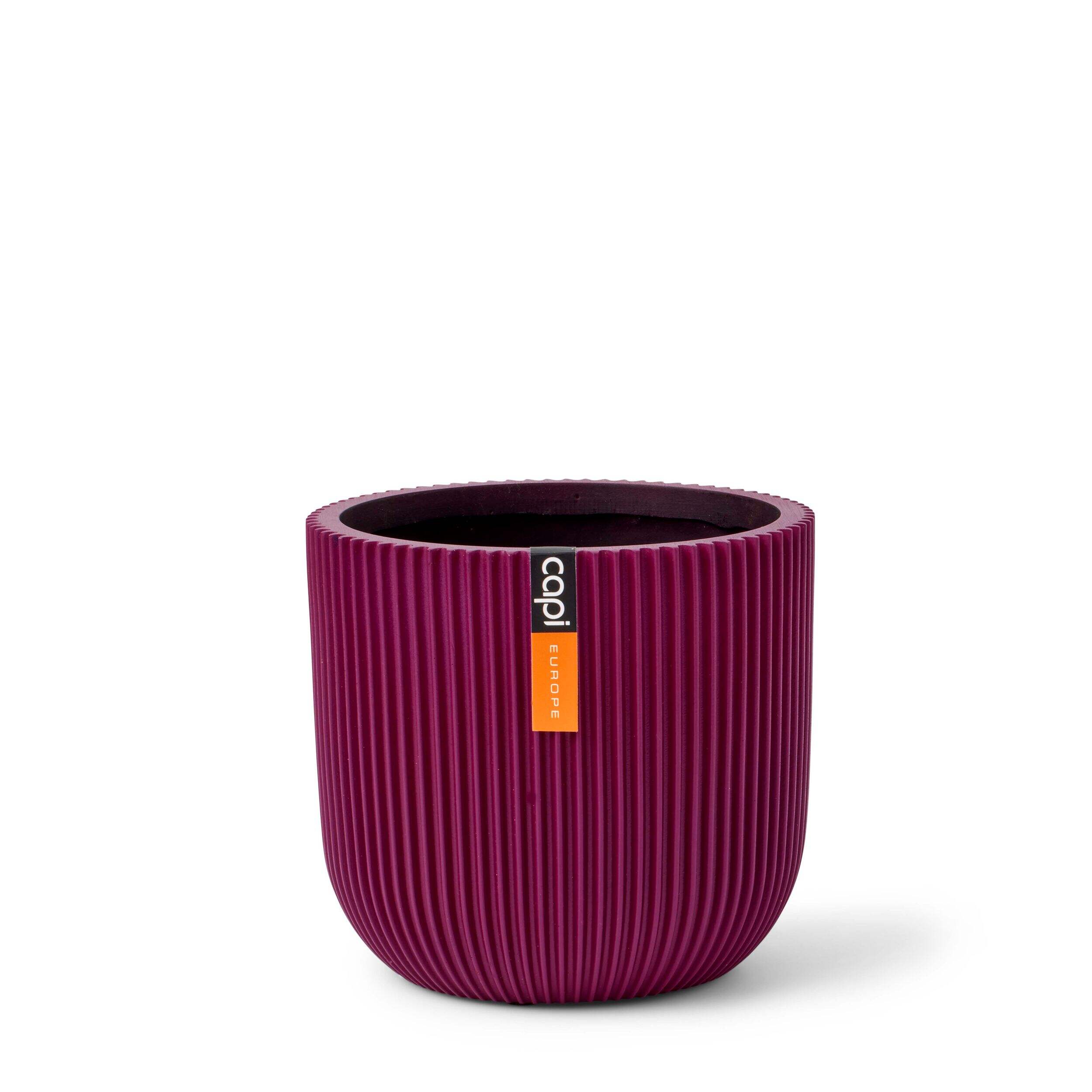 Capi Europe Resin Ribbed Flower Planter Pot, 6-in, Fuchsia Front_Elevated