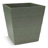 CANVAS Lineata Self Watering Resin Square Planter, 12-in W x 13-in H x 12-in D, Balsam Green Front_Three_Fourths_Angled_Right