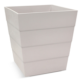 CANVAS Lineata Self Watering Resin Square Planter, 12-in W x 13-in H x 12-in D, Eggshell White Front_Three_Fourths_Angled_Right