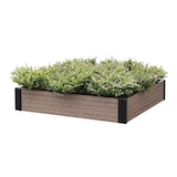 EverBloom Essential Raised Garden Bed, Rectangular, Walnut Colour Front_Three_Fourths_Angled_Left