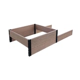 EverBloom Terraced Double Bed Extension, Rectangular, Walnut Colour Front_Angled_Left