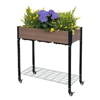 3M EverBloom Rolling Garden Planter with Shelf, 36-in Front_Three_Fourths_Angled_Left
