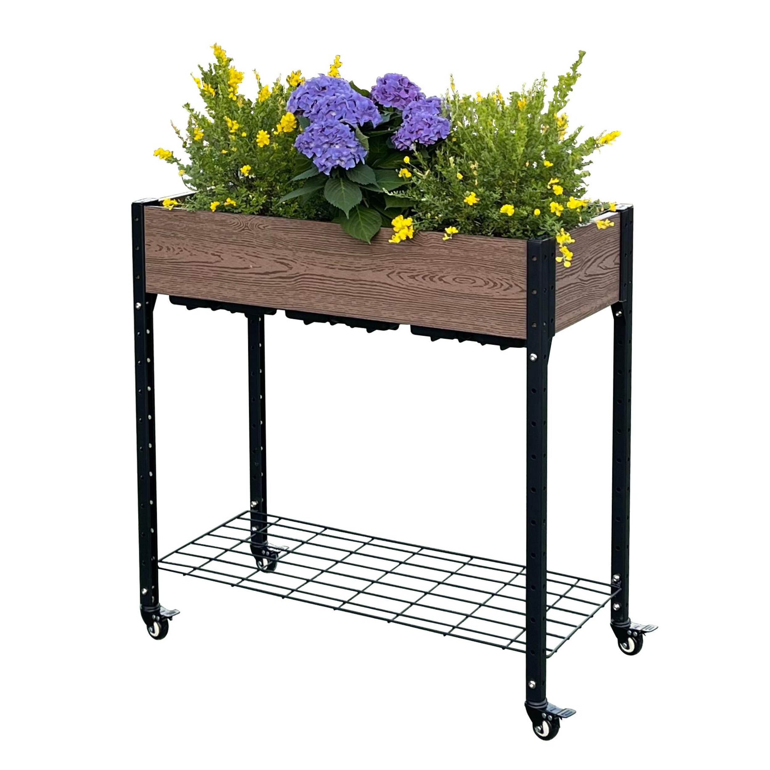 3M EverBloom Rolling Garden Planter with Shelf, 36-in Front_Three_Fourths_Angled_Left