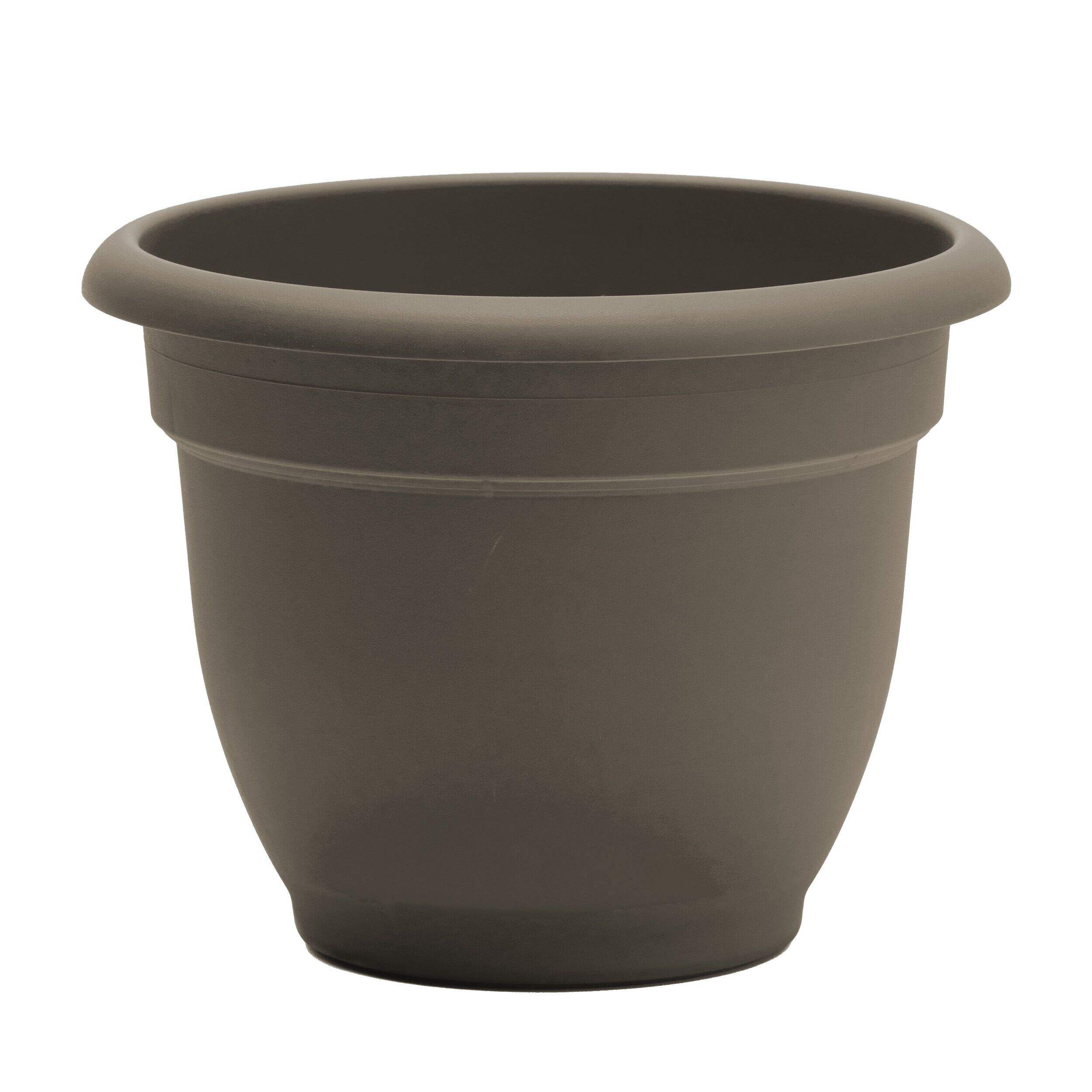 Bloem Ariana Self-Watering Planter, Round, Peppercorn, 6-in Front_Elevated