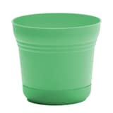 Bloem Saturn Planter with Saucer, Round, Resin, Mint Green, 5-in Front_Elevated